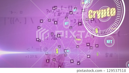 Image of data processing over network of connections Image of data processing over network of connections 129537518