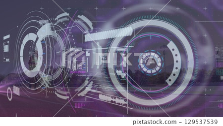Image of data processing over disabled african american male runner Image of data processing over disabled african american male runner 129537539