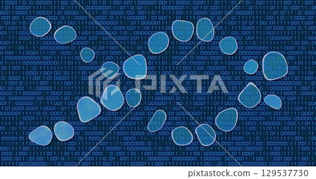 Image of medical data processing over black background 129537730
