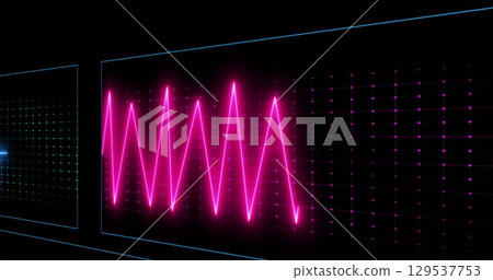 Image of cardiograph over black background 129537753