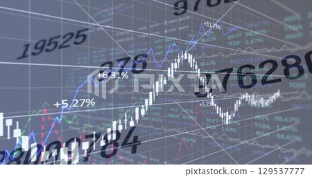 Image of financial connections over grey background 129537777