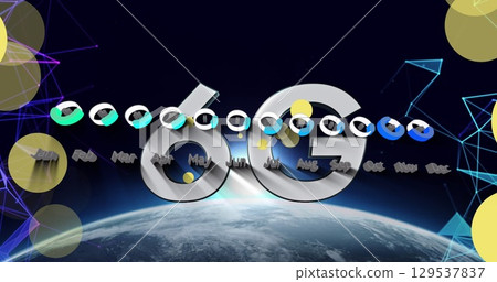 Digital image of confetti falling over cloud icons on blue background Digital image of confetti falling over cloud icons on blue background 129537837