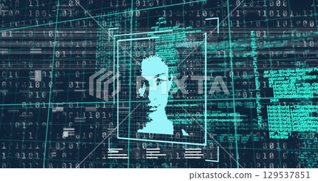 Image of globe with network of connections and digital icons Image of globe with network of connections and digital icons 129537851