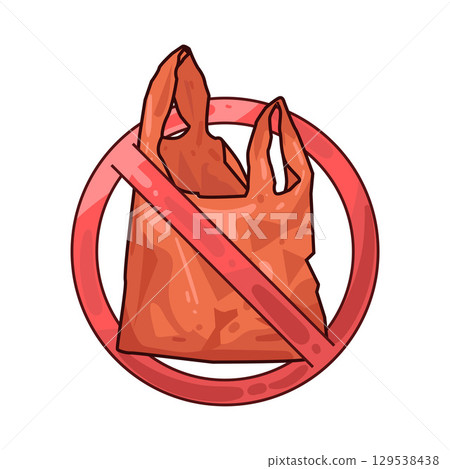 illustration of no plastic bag illustration of no plastic bag 129538438