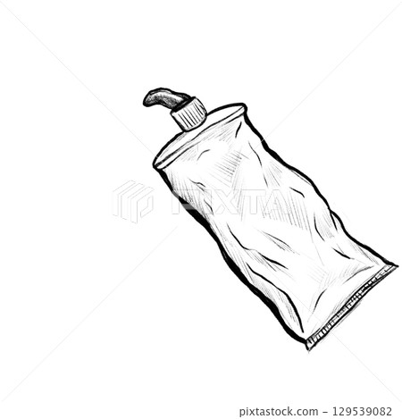 Squeezed toothpaste isolated pencil sketch Squeezed toothpaste isolated pencil sketch 129539082