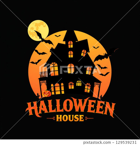 happy halloween banner with scary pumpkin. halloween party. vector illustration. happy halloween banner with scary pumpkin. halloween party. vector illustration. 129539231