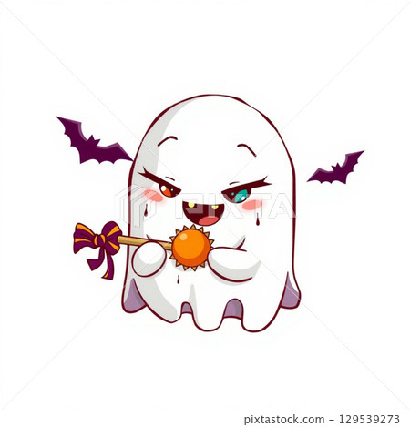 happy halloween banner with scary pumpkin. halloween party. vector illustration. happy halloween banner with scary pumpkin. halloween party. vector illustration. 129539273