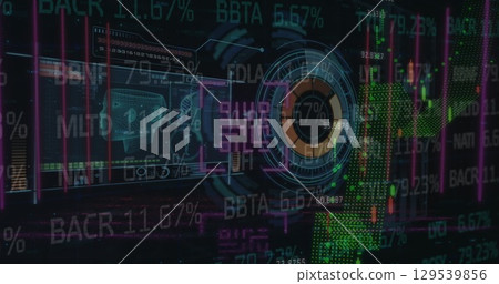 Image of data processing over dark background 129539856