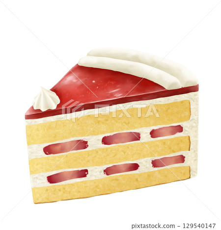 Strawberry shortcake with plenty of strawberry jelly 129540147