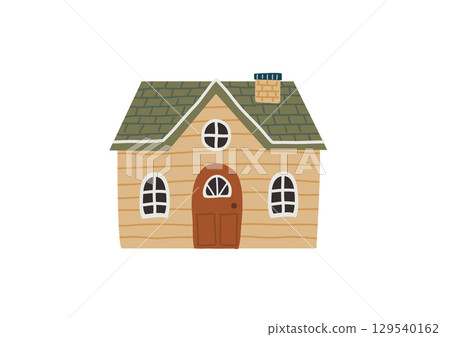 Hand-drawn cute house 129540162