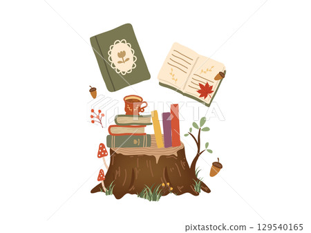 Hand-drawn cute log book 129540165