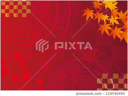 Autumn leaves Japanese style background Autumn leaves Japanese style background 129540495