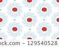 Pasta and tomatoes seamless pattern. Italian food illustration in vector. 129540528