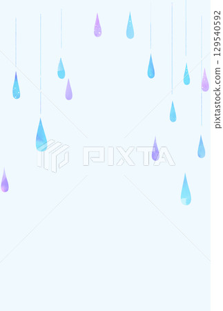 繪本風格的雨，豎版，明信片大小 129540592