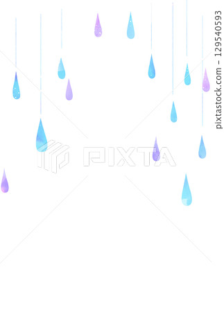 繪本風格的雨,豎版,明信片大小 繪本風格的雨,豎版,明信片大小 129540593