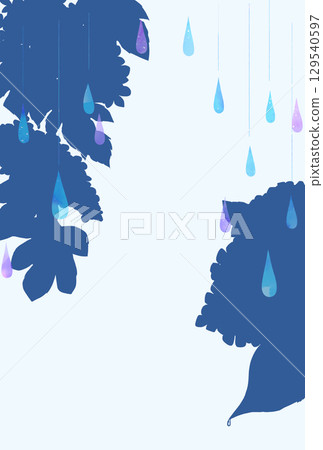 Hydrangea and Rain Silhouette Vertical Postcard Size 129540597