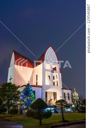 Hakodate, Hokkaido_Night view of St. John's Church 129540867