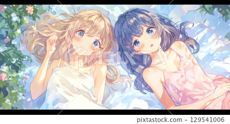 A girl taking a comfortable nap 129541006