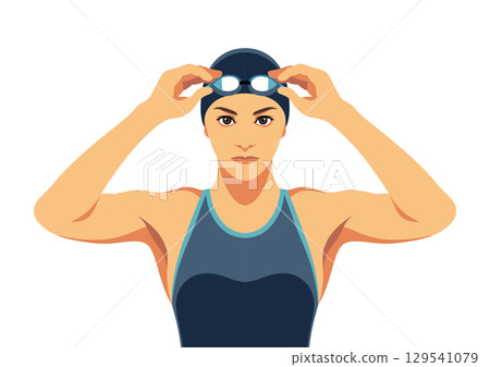 女子競技游泳運動員 女子競技游泳運動員 129541079