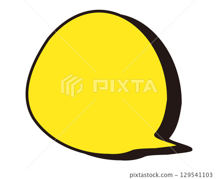 Hand-drawn style American comic book shadow balloon, yellow, distorted, 11 129541103