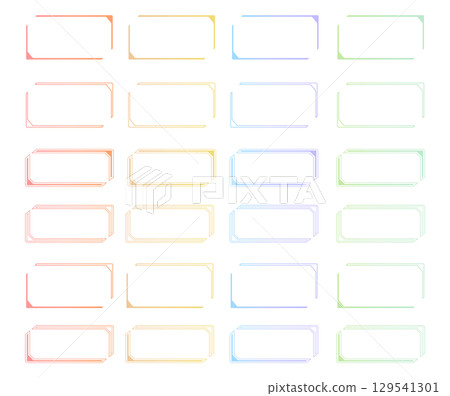 Colorful cyber style headline frame set 129541301