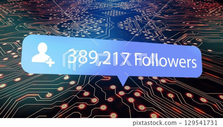 Image of followers numbers over processor socket 129541731