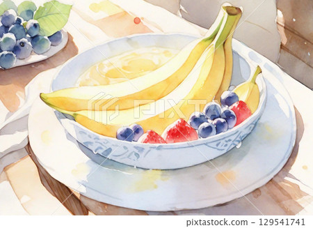 香蕉（水彩風格） 129541741