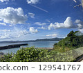 Breakwater and summer sea in Kagoshima Prefecture 129541767