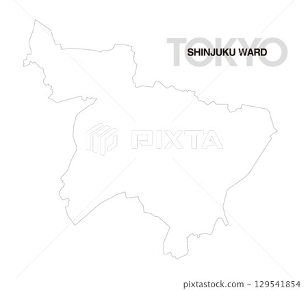 Blank map of Shinjuku Ward, Tokyo 129541854