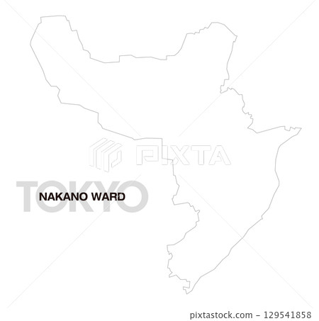 Blank map of Nakano Ward, Tokyo 129541858