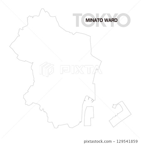 Blank map of Minato Ward, Tokyo 129541859