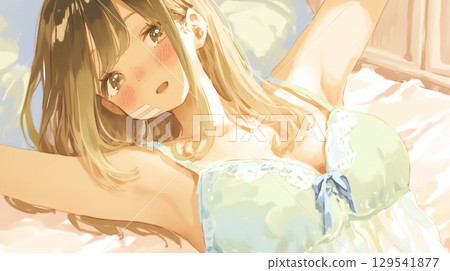 A girl taking a comfortable nap 129541877