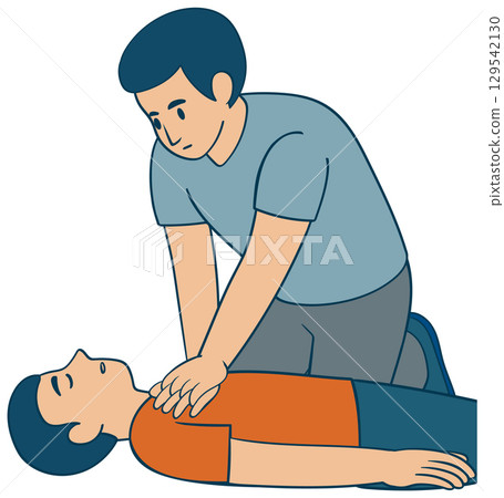 CPR Procedure Vector Illustration 129542130