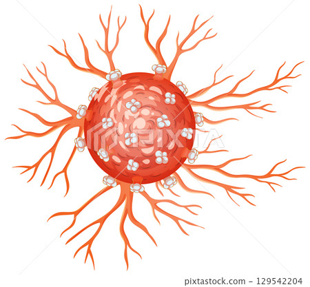 Abstract Illustration of Cancer Cell Structure 129542204