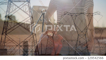 Image of hexagons over business people businessman handshake Image of hexagons over business people businessman handshake 129542566