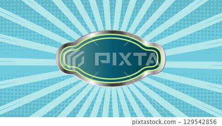 Image of sign with copy space over white lines 129542856