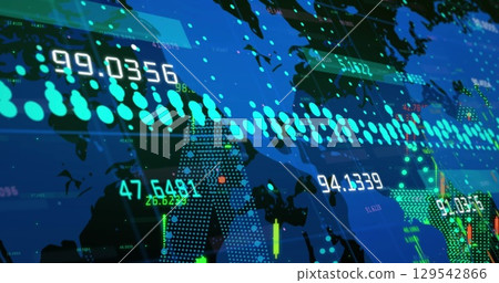 Image of data processing on black background 129542866