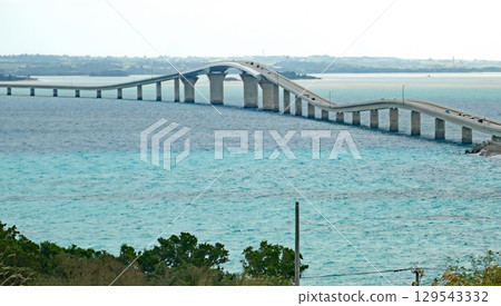 Irabu Bridge spanning the sea Irabu Bridge spanning the sea 129543332