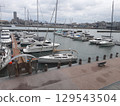 Ships moored in the yacht harbor 129543504