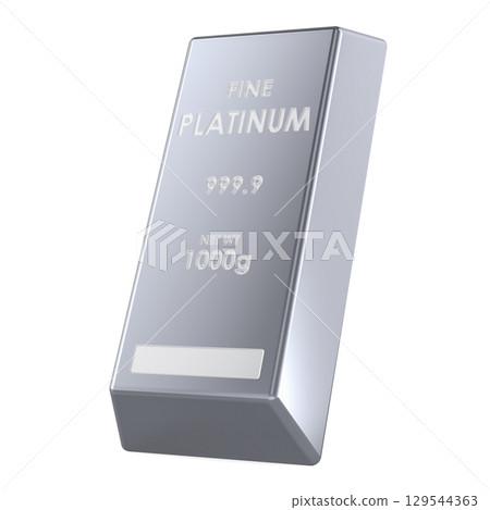 Platinum bullion bar, 1000g. 3D rendering 129544363