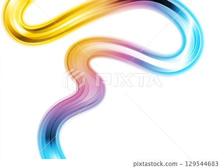Colorful shiny abstract glossy wave modern background 129544683