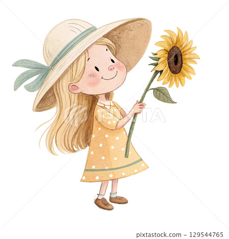 Children with different characters Watercolor PNG White Background 129544765