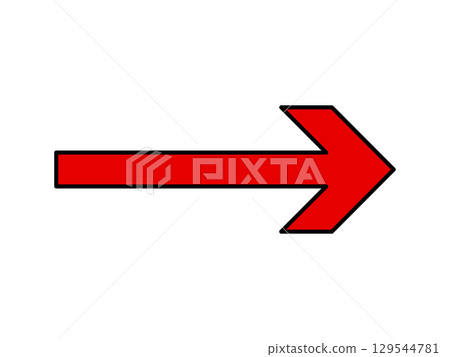Sharp right-pointing red arrow (long) Sharp right-pointing red arrow (long) 129544781