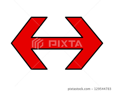 Sharp double-sided red arrow 129544783