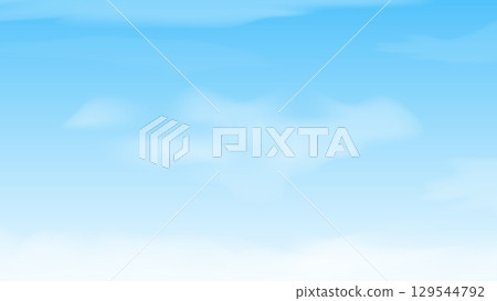 white cloud with abstract shape on blue sky background. landscape cartoon decoration white cloud with abstract shape on blue sky background. landscape cartoon decoration 129544792