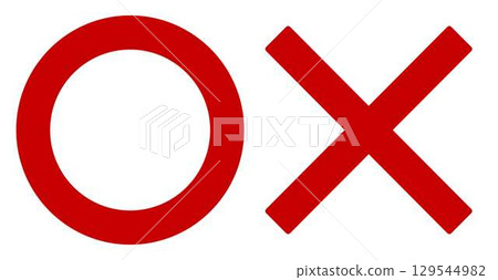 Circles and crosses illustration material 129544982