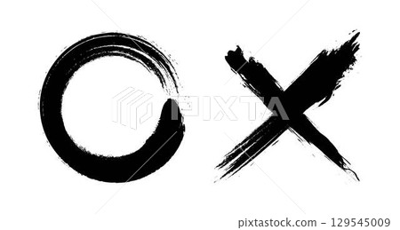 Circles and crosses illustration material 129545009