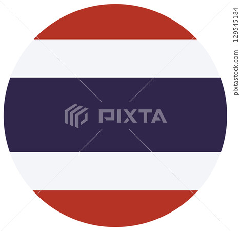 Flag of Thailand isolated in circle shape. Flag of Thailand isolated in circle shape. 129545184