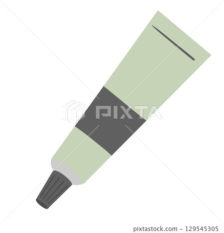 Cream tube isolated on white background. Hand drawn beauty skin care cosmetic vector illustration. 129545305