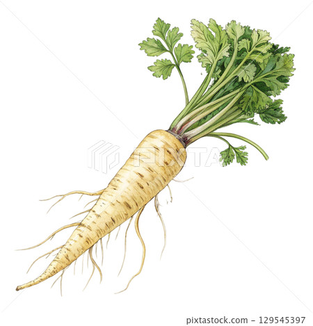 Watercolor Vegetables Clipart White Background 129545397